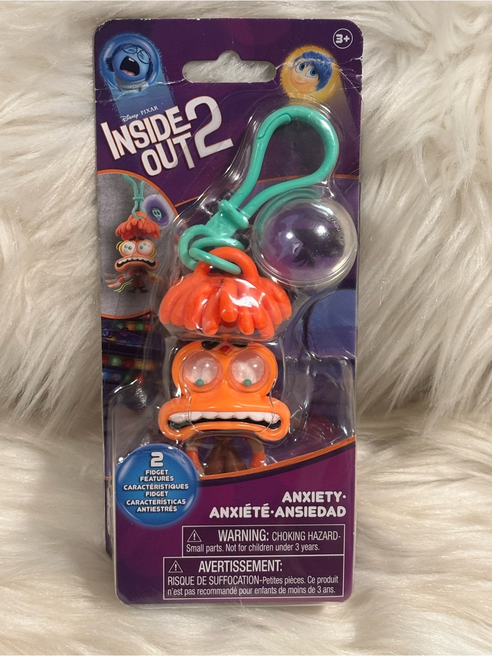 Disney INSIDE OUT 2 Fidget Figure Keychains ANXIETY bag Clip On NEW